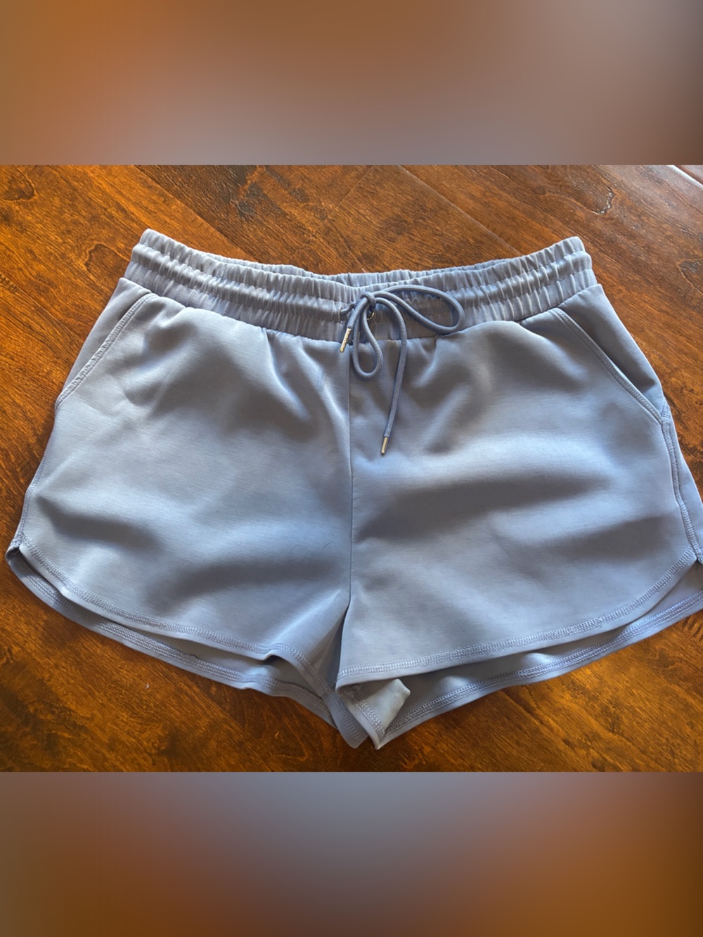 Light Blue Women's Athletic Drawstring Shorts